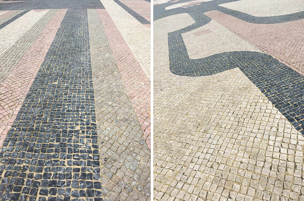 Portugiesischer Gehweg (Calçada portuguesa) in Quarteira