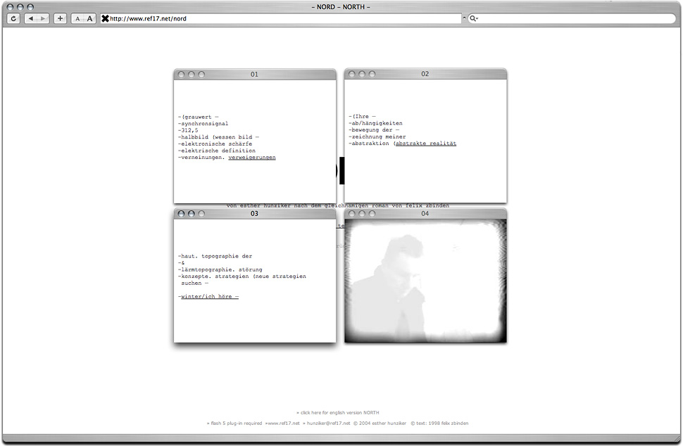 Esther Hunziker «Nord», online Erzählung, 2003 – 2004