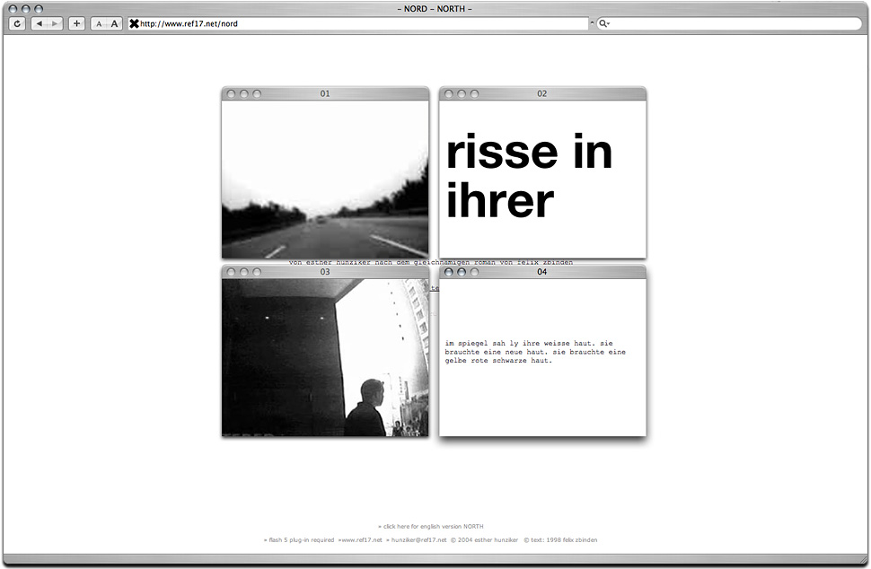 Esther Hunziker «Nord», online Erzählung, 2003 – 2004